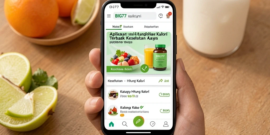 Antarmuka sederhana dan informatif dari aplikasi Hitung Kalori BIG77.