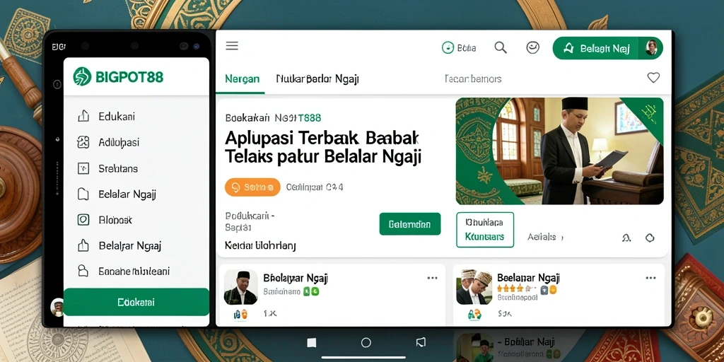 Tampilan antarmuka aplikasi Belajar Ngaji yang intuitif dan interaktif.