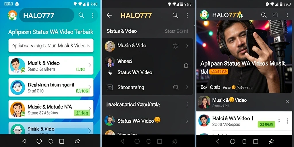 Antarmuka intuitif HALO777 untuk membuat Status WA Video.