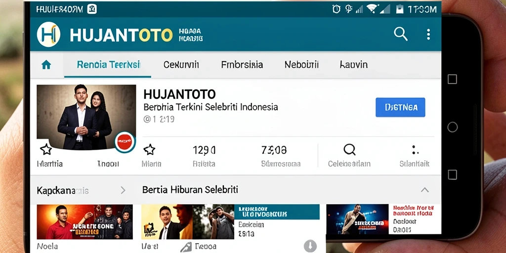 Antarmuka aplikasi HUJANTOTO menampilkan berita selebriti yang informatif dan menarik.