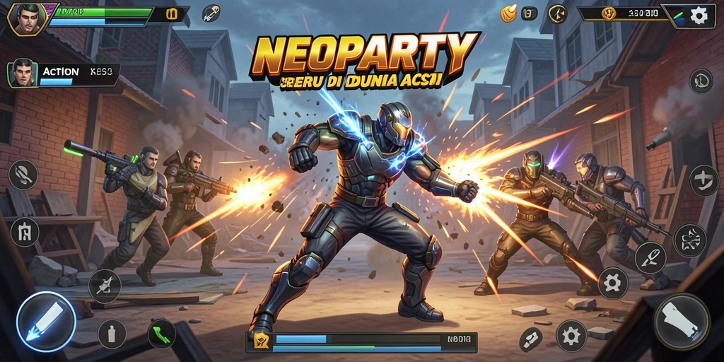 Tampilan antarmuka NEOPARTY yang dinamis dan menawan.