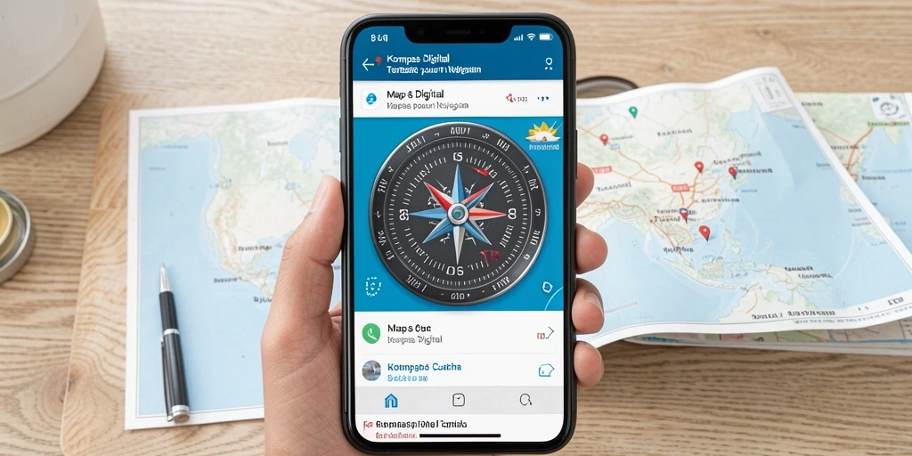 Tampilan antarmuka aplikasi Kompas Digital T6 yang jelas dan informatif.